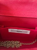 BRAND NEW JOHN LEWIS RED FLOWER TRIM CLUTCH / SHOULDER BAG