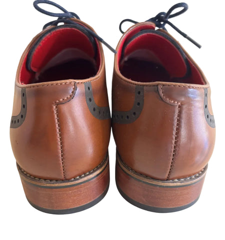 CHARLES SOUTHWELL PAISLEY TAN BROWN LEATHER LACE UP BROGUE SHOES SIZE 10 /44.5
