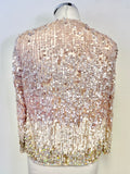 BRAND NEW FRENCH CONNECTION PINK, PEARL & SILVER SEQUINNED SPECIAL OCCASION/ EVENING JACKET SIZE 8