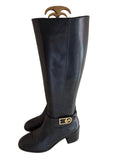 MICHAEL KORS BLACK LEATHER KNEE LENGTH BOOTS SIZE 6/39