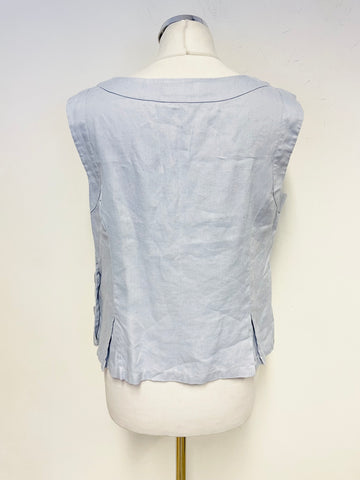 HOBBS LIGHT BLUE  SLEEVELESS LINEN TOP SIZE 12