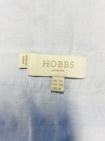 HOBBS LIGHT BLUE  SLEEVELESS LINEN TOP SIZE 12