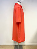 COS CORAL SHORT SLEEVE PLEATED NECKLINE DRAPE FRONT SHIFT DRESS SIZE 44 UK 16