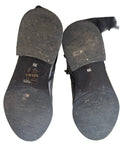DANIEL BLACK SUEDE & LEATHER GOLD METAL STRAP TRIM KNEE LENGTH BOOTS  SIZE 6/39