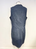GUESS BLUE DENIM SLEEVELESS PENCIL DRESS SIZE XL