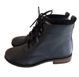 BRAND NEW FATFACE CATRIN BLACK LEATHER LACE UP BOOTS SIZE 5/38