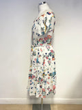 BRAND NEW MONSOON IVORY & MULTI COLOURED FLORAL PRINT TIERED FIT & FLARE DRESS SIZE 16
