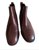MARKS & SPENCER CHOCOLATE BROWN LEATHER ANKLE BOOTS SIZE 4/37 WIDE FIT