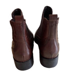 MARKS & SPENCER CHOCOLATE BROWN LEATHER ANKLE BOOTS SIZE 4/37 WIDE FIT