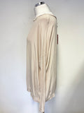 BRAND NEW PHASE EIGHT ROBYN PALE PINK SILK OVERSIZE LONG SLEEVED TOP SIZE M/L