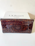 LK BENNETT STILA TORTOISE SHELL PATENT LEATHER HEELS AND MATCHING CLUTCH BAG SIZE 6/39