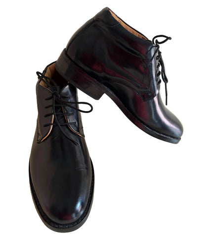 BRAND NEW CLIFFORD JAMES BLACK LEATHER LACE UP ANKLE BOOTS SIZE 6/39