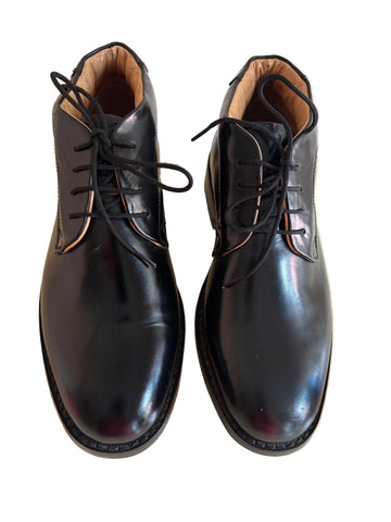 BRAND NEW CLIFFORD JAMES BLACK LEATHER LACE UP ANKLE BOOTS SIZE 6/39