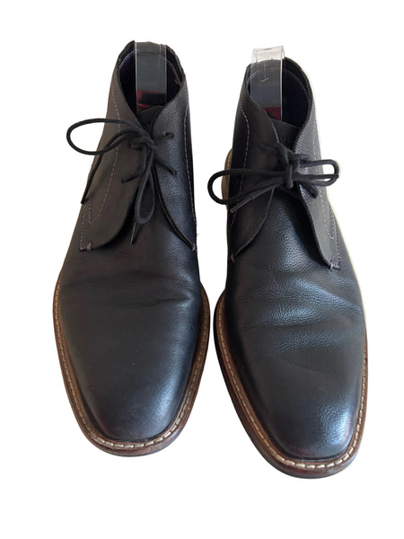 TED BAKER TORSDI BLACK LEATHER LACE UP ANKLE BOOTS SIZE 9/43
