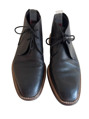 TED BAKER TORSDI BLACK LEATHER LACE UP ANKLE BOOTS SIZE 9/43