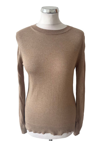BANANA REPUBLIC SILK & CASHMERE CAMEL LONG SLEEVE JUMPER  SIZE S