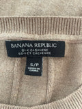 BANANA REPUBLIC SILK & CASHMERE CAMEL LONG SLEEVE JUMPER  SIZE S