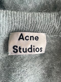 ACNE STUDIOS RAYA MOHAIR BLEND DUCK EGG EDGE TO EDGE CARDIGAN  SIZE S