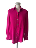 JOSEPH 100% SILK CERISE PINK LONG SLEEVED SHIRT SIZE 34 UK 8