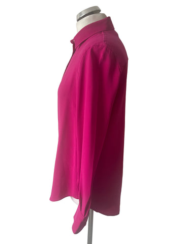 JOSEPH 100% SILK CERISE PINK LONG SLEEVED SHIRT SIZE 34 UK 8