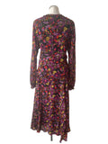 JIGSAW MULTI COLOURED FLORAL PRINT LONG SLEEVED MAXI DRESS SIZE 14