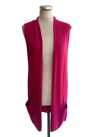 BRAND NEW POMODORO CERISE PINK SLEEVELESS CARDIGAN SIZE 20