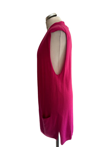 BRAND NEW POMODORO CERISE PINK SLEEVELESS CARDIGAN SIZE 20