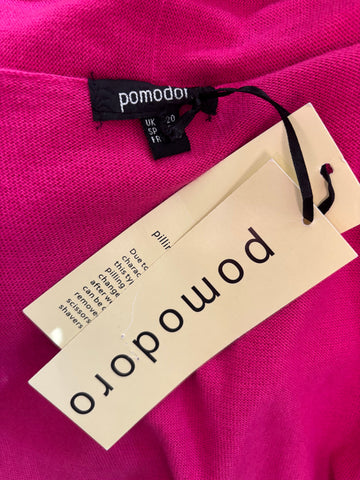 BRAND NEW POMODORO CERISE PINK SLEEVELESS CARDIGAN SIZE 20