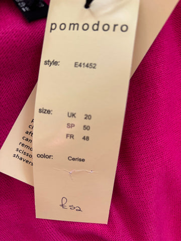 BRAND NEW POMODORO CERISE PINK SLEEVELESS CARDIGAN SIZE 20