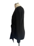 IN WEAR BLACK WRAP ACROSS TIE FRONT JUMPER SIZE M