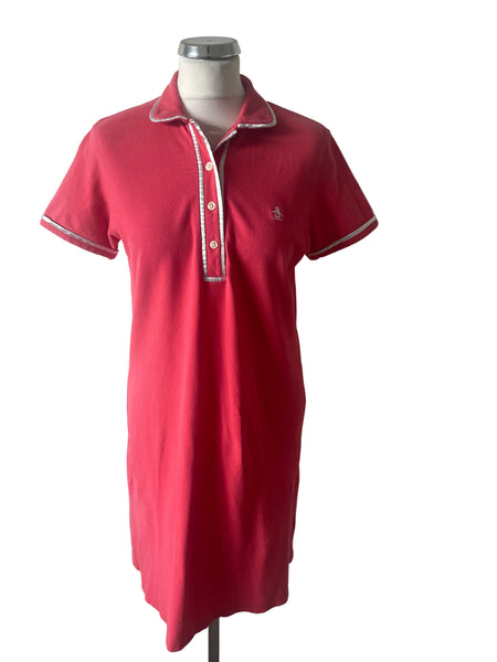 PENGUIN CORAL SHORT SLEEVE POLO SHIRT DRESS SIZE M