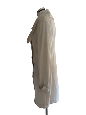 ST-MARTINS 100% COTTON IVORY COLLARED COAT SIZE 40 UK 12