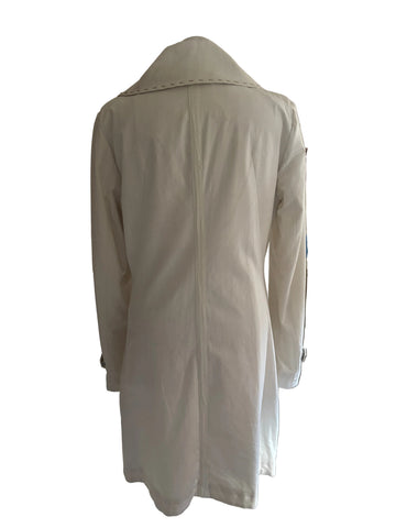 ST-MARTINS 100% COTTON IVORY COLLARED COAT SIZE 40 UK 12