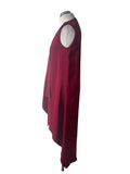 BCBGMAXAZRIA DEEP WINE SLEEVELESS DRAPE FRONT LONG REAR OCCASION DRESS SIZE XXS