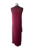 BCBGMAXAZRIA DEEP WINE SLEEVELESS DRAPE FRONT LONG REAR OCCASION DRESS SIZE XXS