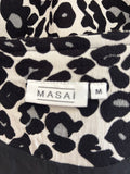 MASAI BLACK,GREY & CREAM ANIMAL PRINT COLLARLESS LONG SLEEVED JACKET SIZE M
