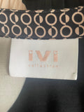 BRAND NEW IVI COLLECTION BLACK CIRCLE PRINT TIE WAIST WRAP STYLE DRESS SIZE 40 UK 14