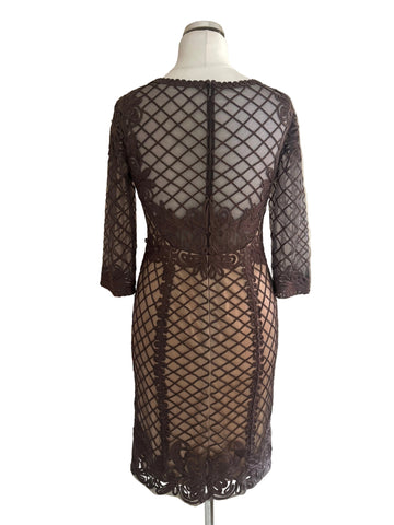 BRAND NEW MARFIL BARCELONA SMOKE/NUDE LACE MOTHER OF THE BRIDE DRESS  SIZE 16