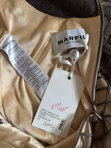 BRAND NEW MARFIL BARCELONA SMOKE/NUDE LACE MOTHER OF THE BRIDE DRESS  SIZE 16