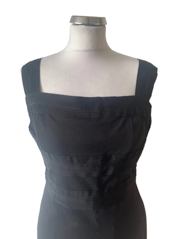 AFTERSHOCK BLACK JERSEY SLEEVELESS WIDE STRAP BODYCON OCCASION DRESS SIZE M