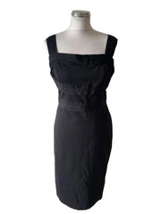 AFTERSHOCK BLACK JERSEY SLEEVELESS WIDE STRAP BODYCON OCCASION DRESS SIZE M