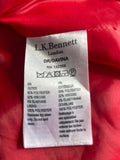 LK BENNETT DAVINA RED CAP SLEEVE PENCIL DRESS SIZE 10