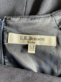 LK BENNETT DAVINA NAVY BLUE CAP SLEEVE PENCIL DRESS SIZE 14