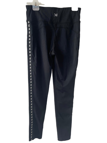 MINT VELVET BLACK & WHITE SIDE PRINT LEGGINGS  SIZE S