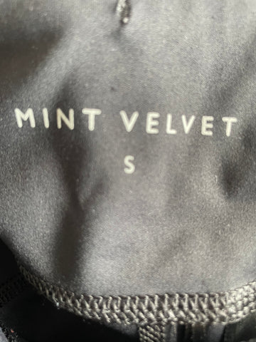 MINT VELVET BLACK & WHITE SIDE PRINT LEGGINGS  SIZE S