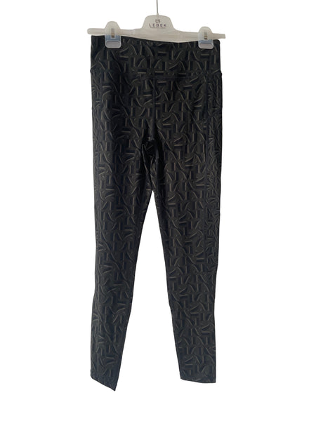 MINT VELVET GREEN & BLACK PRINT LEGGINGS SIZE S