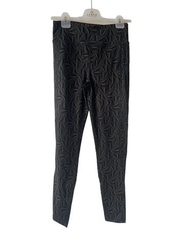 MINT VELVET GREEN & BLACK PRINT LEGGINGS SIZE S