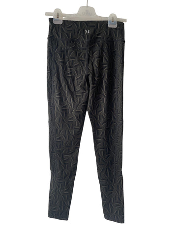 MINT VELVET GREEN & BLACK PRINT LEGGINGS SIZE S