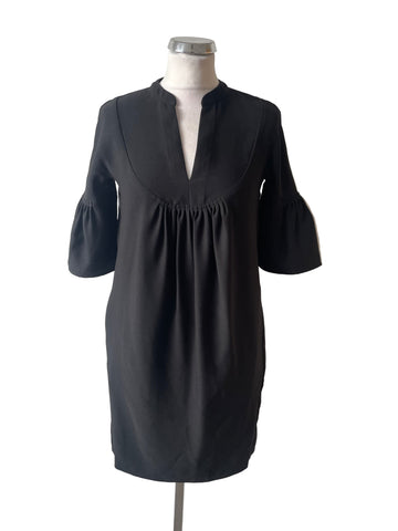 WHISTLES BLACK BELL SLEEVE SHIFT DRESS SIZE 8