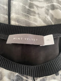 MINT VELVET BLACK & GREY PRINT SLEEVELESS TUNIC TOP  SIZE 10